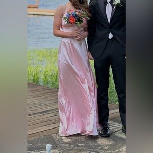 Lucy in the Sky Charmeuse Maxi Dress in Pink